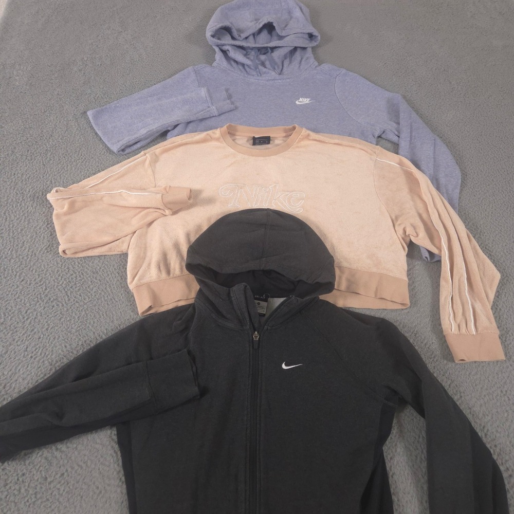 LOT OF 3 Nike Sweatshirt Womens M Multi French Terry Therma-FIT Hoodie Workout